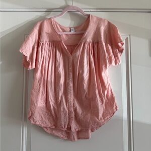 Old Navy Light Pink Short Sleeve Blouse- M